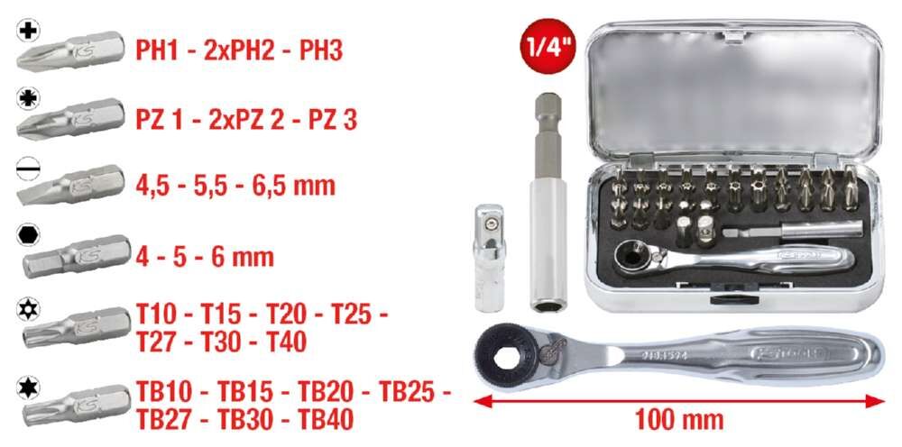 KS Tools 1/4 Zoll CHROMEplus Bit Satz 31 teilig Produktbild KS Tools 1/4 Zoll CHROMEplus Bit Satz 31 teilig bild 7
