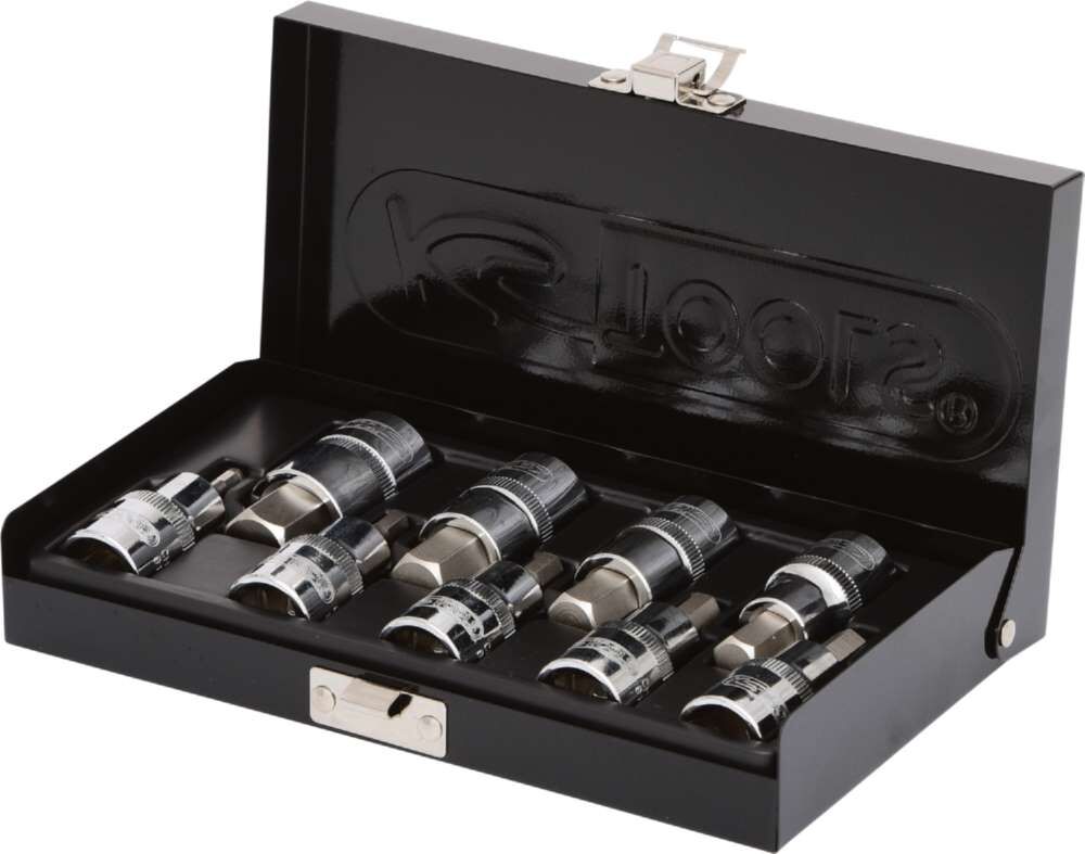 KS Tools 1/2 Zoll CHROMEplus Bit-Stecknuss-Satz Innensechskant 9 Teile 4 - 17 mm kurz Produktbild KS Tools 1/2 Zoll CHROMEplus Bit-Stecknuss-Satz Innensechskant 9 Teile 4 - 17 mm kurz