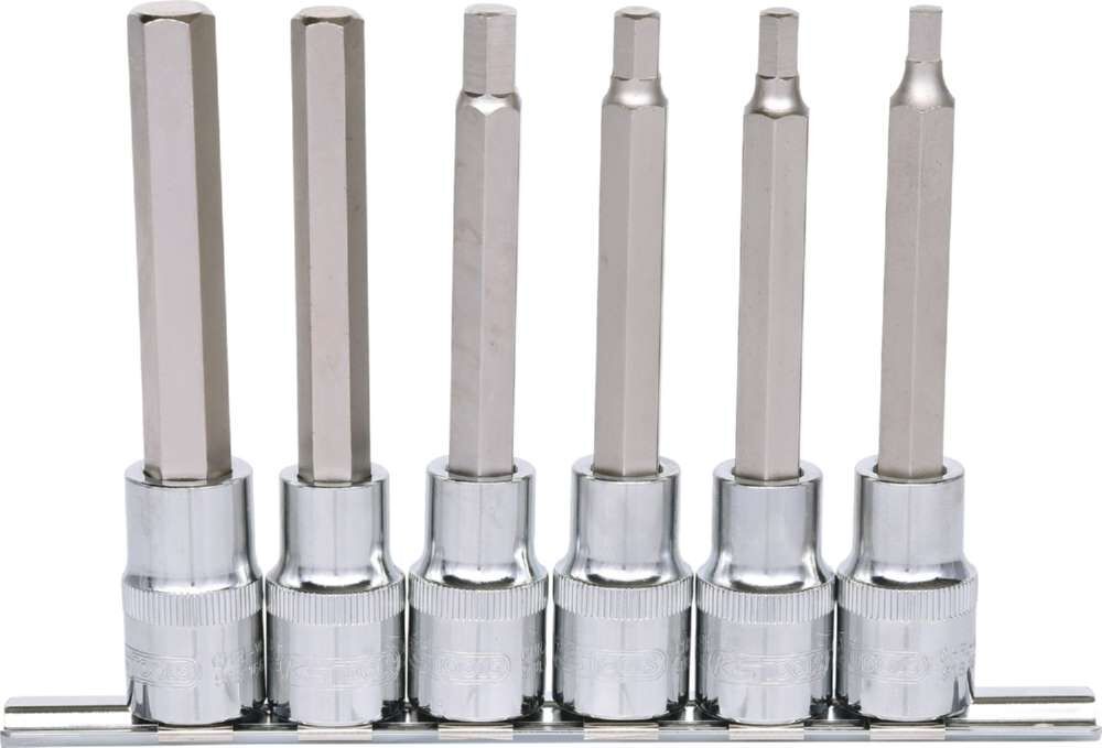 KS Tools 1/2 Zoll CHROMEplus Bit-Stecknuss-Satz Innensechskant 6 Teile 5 - 12 mm lang Produktbild KS Tools 1/2 Zoll CHROMEplus Bit-Stecknuss-Satz Innensechskant 6 Teile 5 - 12 mm lang