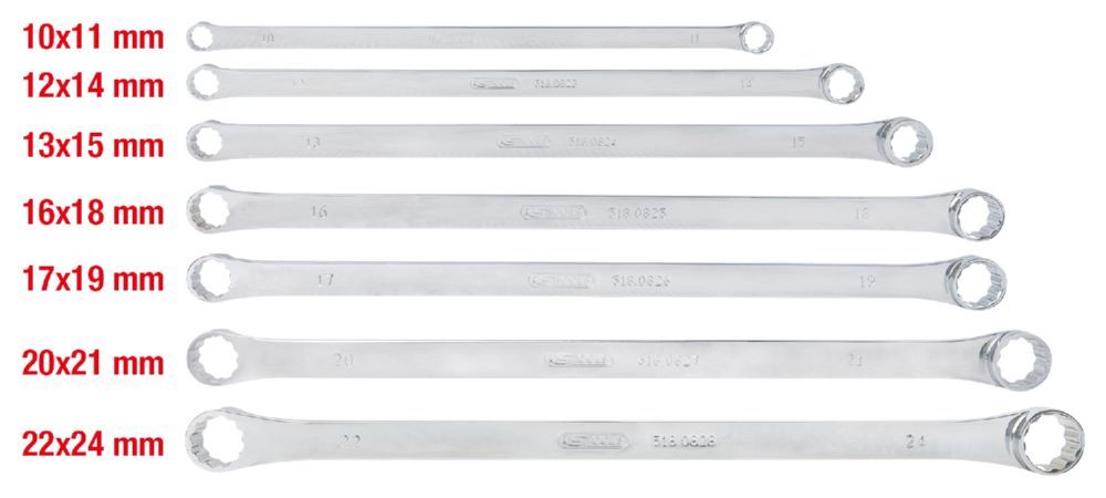 Produktbild CHROMEplus Doppel-Ringschlüssel-Satz, XL, 7-tlg bild 2
