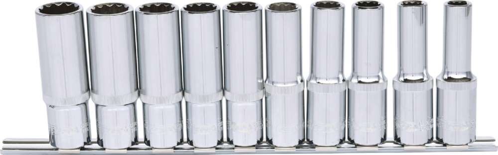 Produktbild KS Tools 1/2 Zoll CHROMEplus 12-kant-Stecknuss-Satz lang 10 Teile 10-19 mm