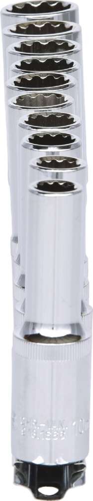 Produktbild KS Tools 1/2 Zoll CHROMEplus 12-kant-Stecknuss-Satz lang 10 Teile 10-19 mm bild 2