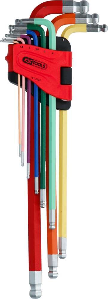 KS Tools Winkelstiftschlüsselsatz Kugelkopf Innensechskant extrem lang 9 Teile Produktbild KS Tools Winkelstiftschlüsselsatz Kugelkopf Innensechskant extrem lang 9 Teile