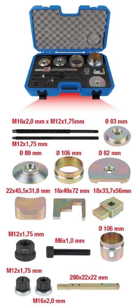 KS Tools Doppel Silentlagerwerkzeug Satz für VAG 19 Teile Produktbild KS Tools Doppel Silentlagerwerkzeug Satz für VAG 19 Teile bild 9