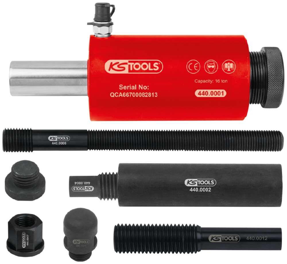 KS Tools Druck und Zug Hydraulikzylinder Satz 16 Tonne 10 Teile Produktbild KS Tools Druck und Zug Hydraulikzylinder Satz 16 Tonne 10 Teile