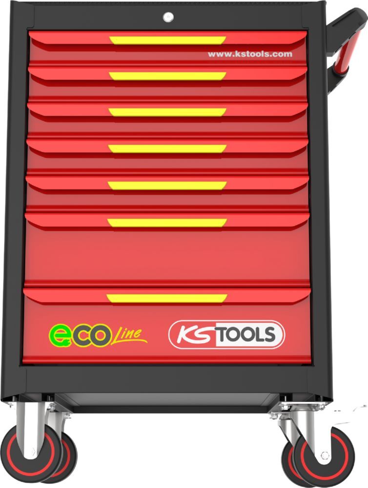 Produktbild ECOline SCHWARZ/ROT/GELB Werkstattwagen mit 7 Schubladen bild 5