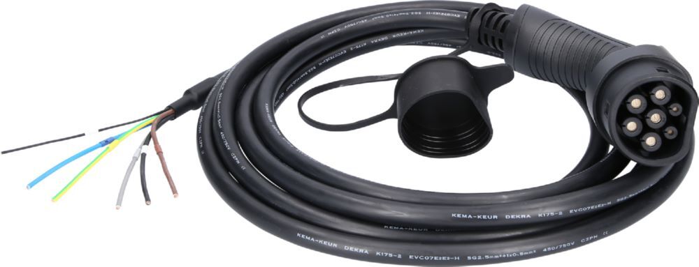 Produktbild KS Tools efuturo Ladekabel Ende offen Typ 2 Stecker bis 11 kW für Wallbox