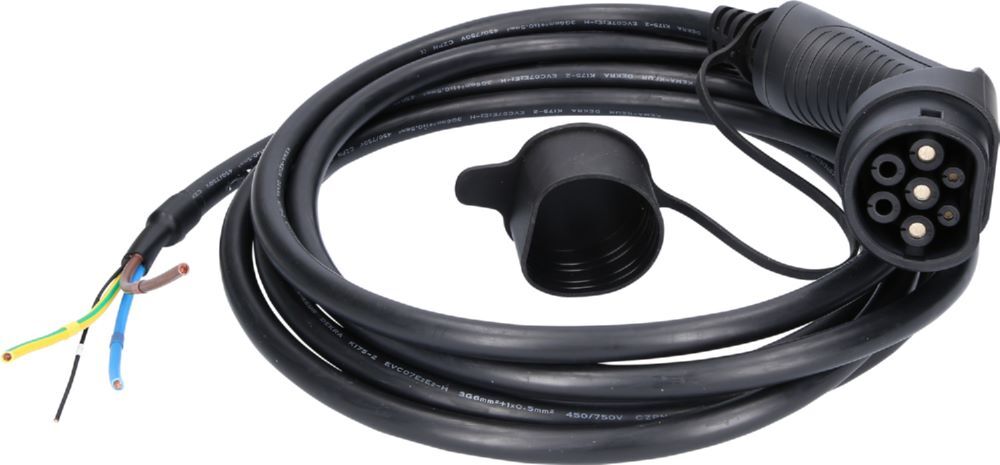 Produktbild KS Tools efuturo Ladekabel Ende offen auf Typ 2 Stecker 230 V für Wallbox