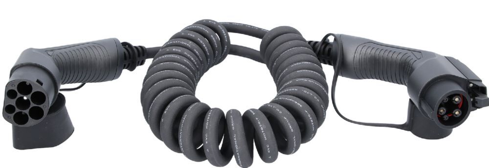 Produktbild KS Tools efuturo Spiralladekabel Typ 2 auf Typ 1 Stecker bis 7,4 kW für Elektroauto