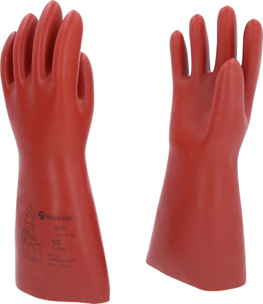 Produktbild Elektriker-Schutzhandschuh mit mechanischem Schutz, Größe 10, Klasse 0, rot bild 2
