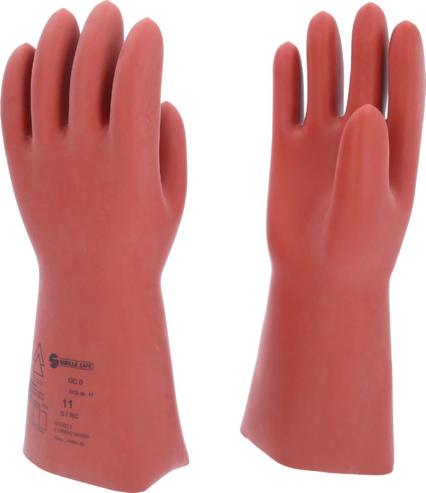 Produktbild Elektriker-Schutzhandschuh mit mechanischem Schutz, Größe 11, Klasse 0, rot bild 2