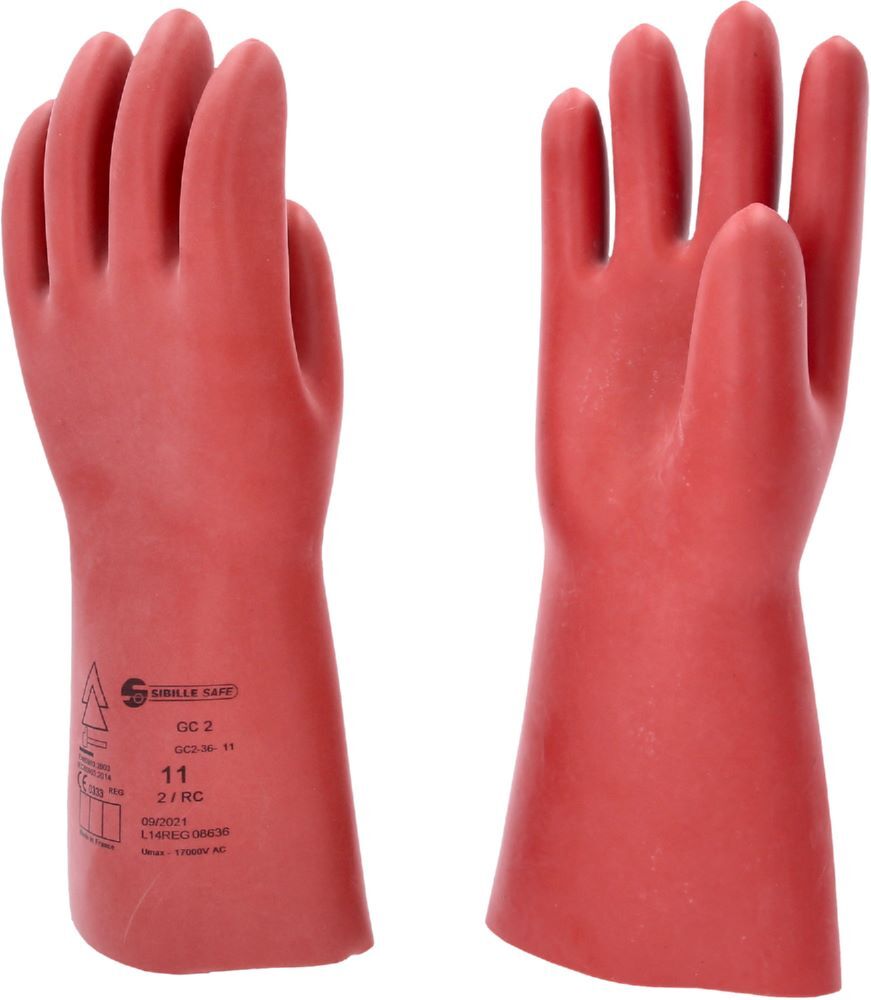 Produktbild KS Tools Elektriker Schutzhandschuh Latex Größe 11 Klasse 2 rot