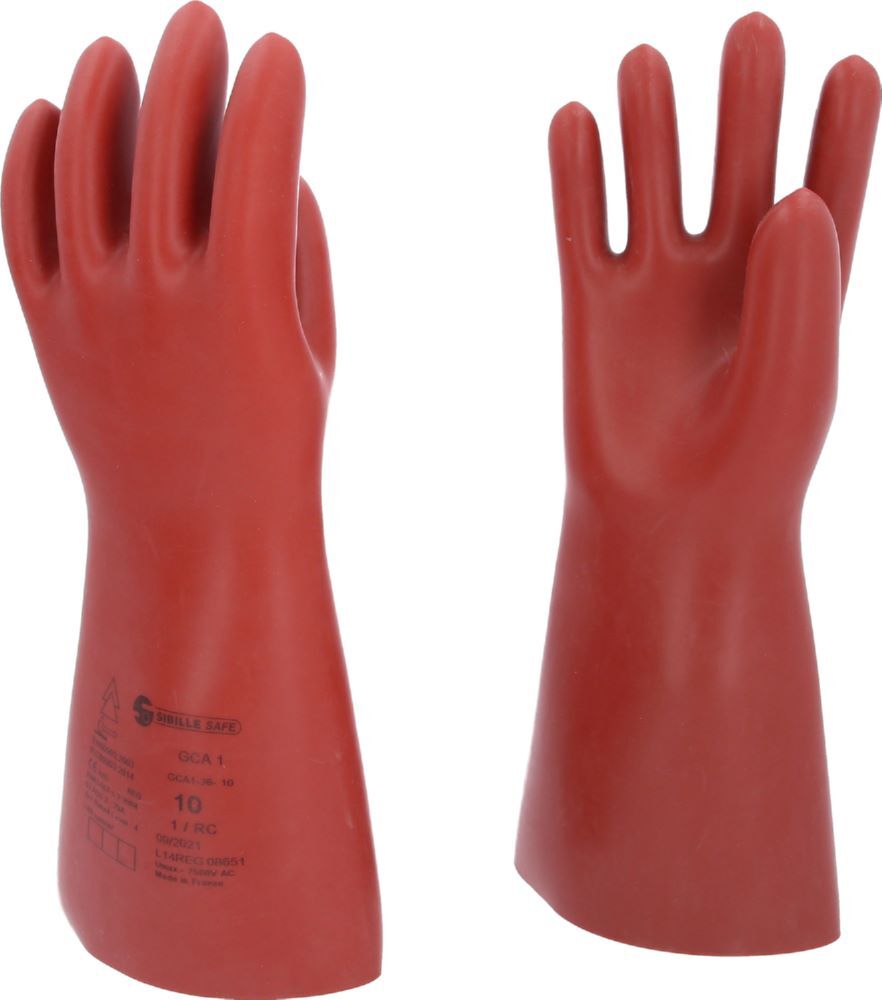 Produktbild KS Tools Elektriker Schutzhandschuh aus Latex Größe 10 Klasse 1 rot