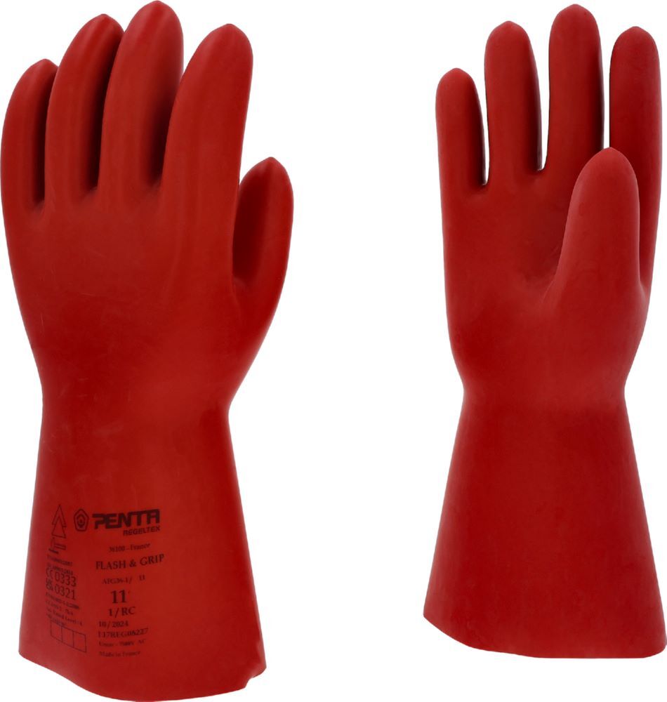 Produktbild KS Tools Elektriker Schutzhandschuh aus Latex Größe 11 Klasse 1 rot
