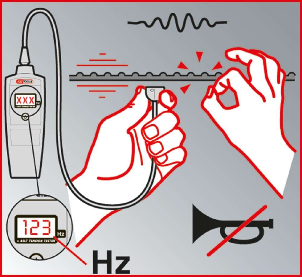 KS Tools Elektronischer Riemenspannungs Prüfer HZ Produktbild KS Tools Elektronischer Riemenspannungs Prüfer HZ bild 5