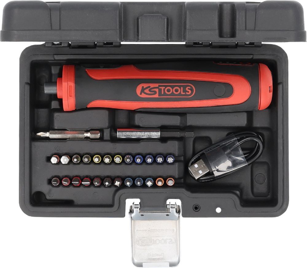 Produktbild KS Tools Akku Bit Schrauber Satz eMonster 1/4 Zoll 6 Nm 27 teilig