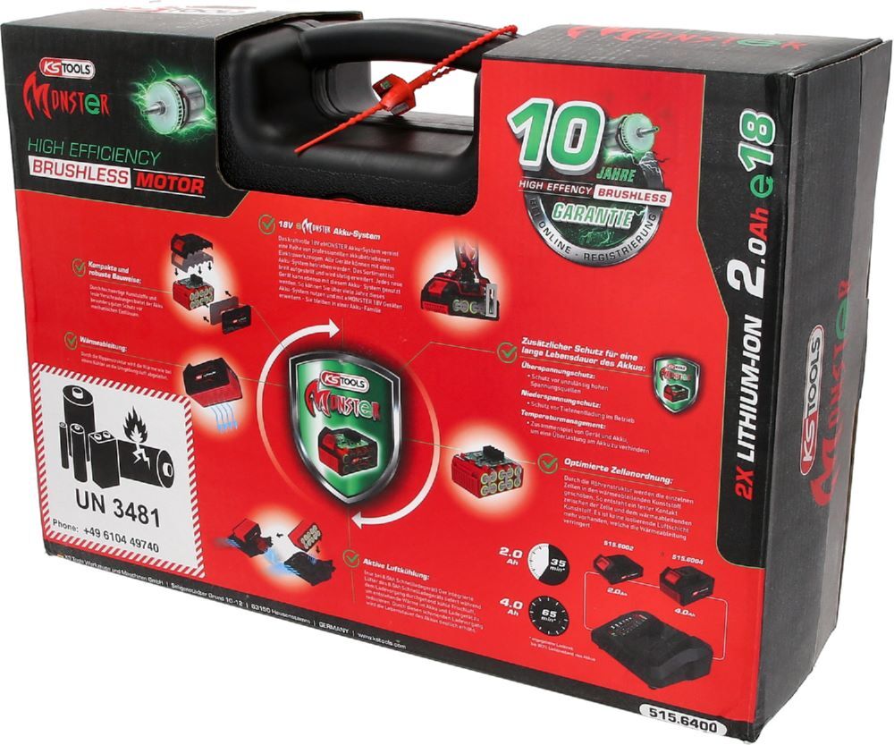 Produktbild eMONSTER Brushless-Akku-Bohr-Schrauber-Satz, 4-tlg bild 8