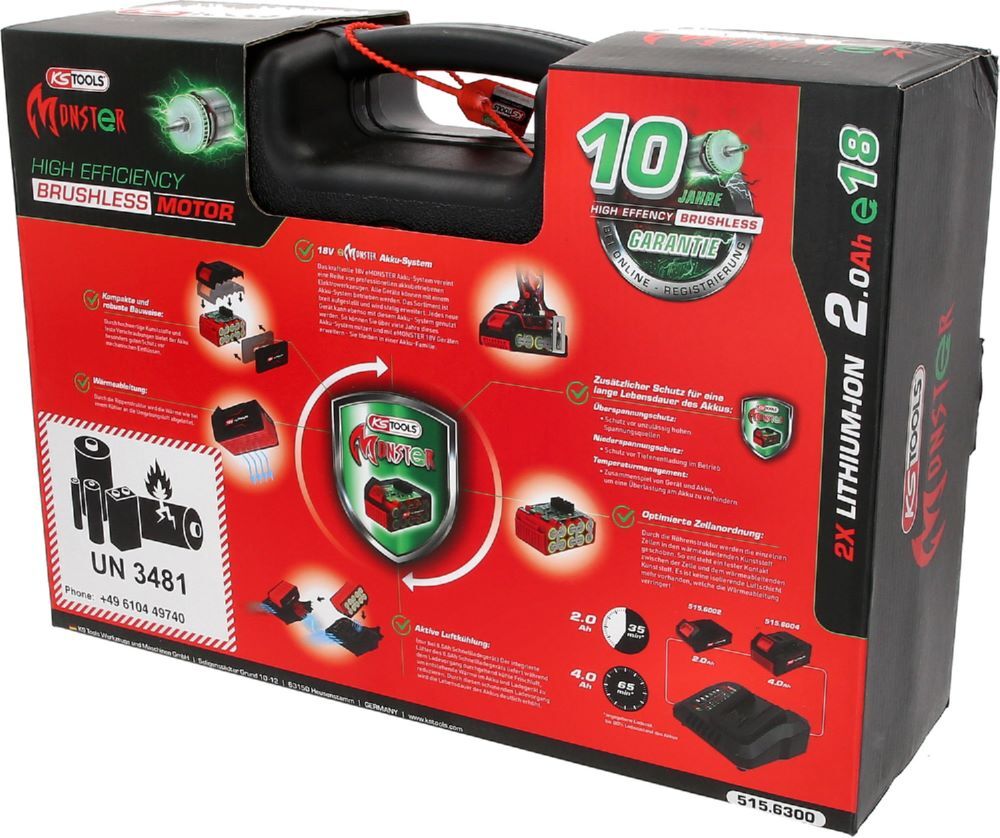 Produktbild eMONSTER Brushless-Akku-Schlag-Bohr-Schrauber-Satz, 4-tlg bild 7