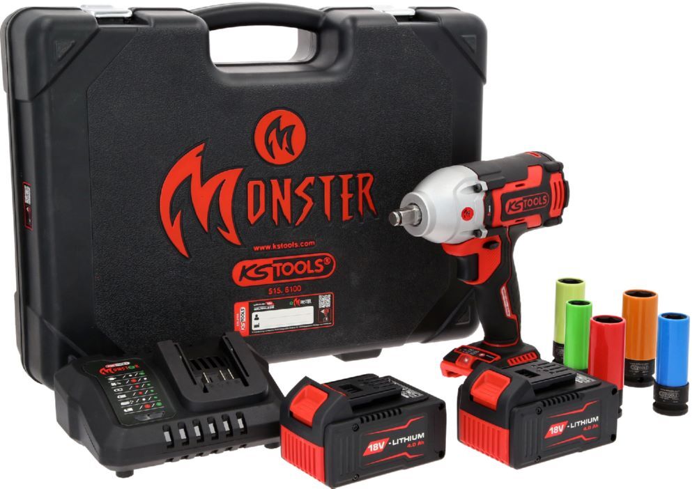 Produktbild eMONSTER 1/2" Brushless-Akku-Schlag-Schrauber-Satz, 9-tlg bild 7