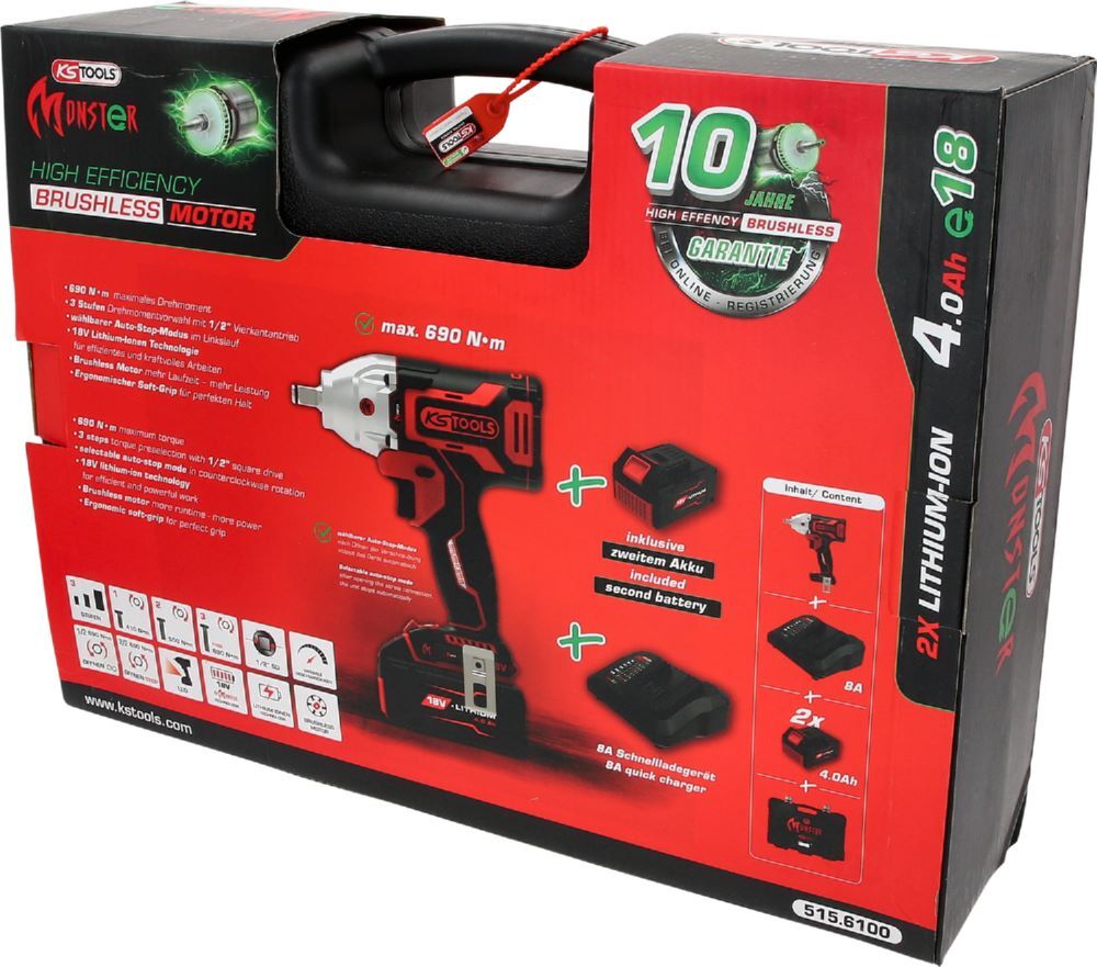 Produktbild eMONSTER 1/2" Brushless-Akku-Schlag-Schrauber-Satz, 9-tlg bild 5