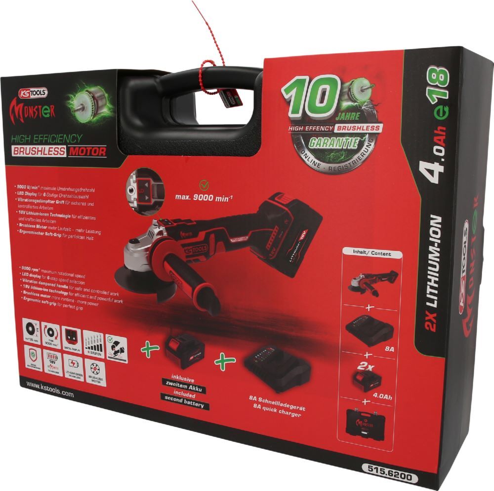 Produktbild eMONSTER Brushless-Akku-Winkelschleifer-Satz , 4-tlg bild 5