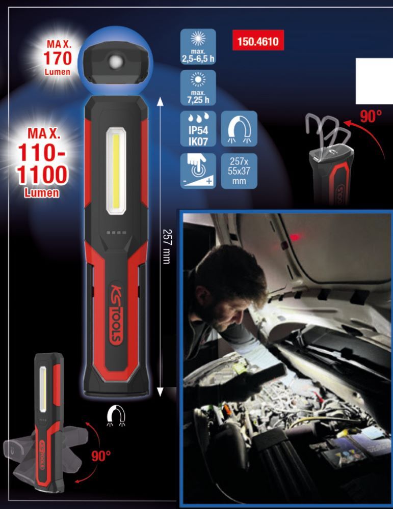 KS Tools Handleuchte 1100 Lumen eQiUltimateBEAM Produktbild KS Tools Handleuchte 1100 Lumen eQiUltimateBEAM bild 2