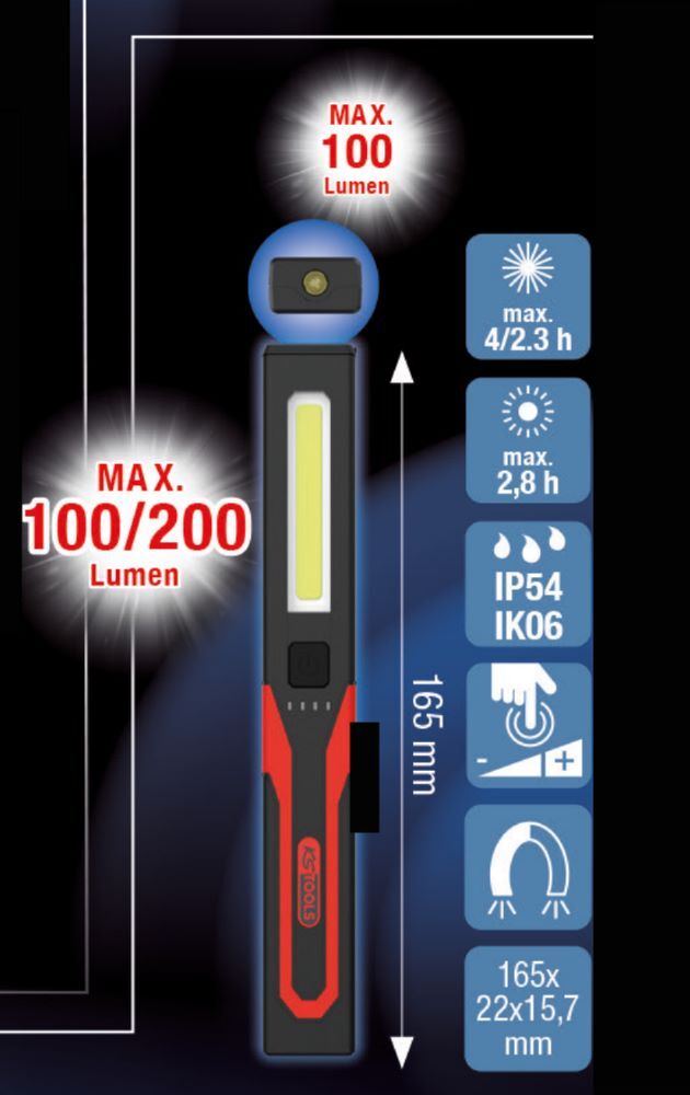 KS Tools Inspektionsleuchte e Qi Ultimate BEAM 200 Lumen Produktbild KS Tools Inspektionsleuchte e Qi Ultimate BEAM 200 Lumen bild 2