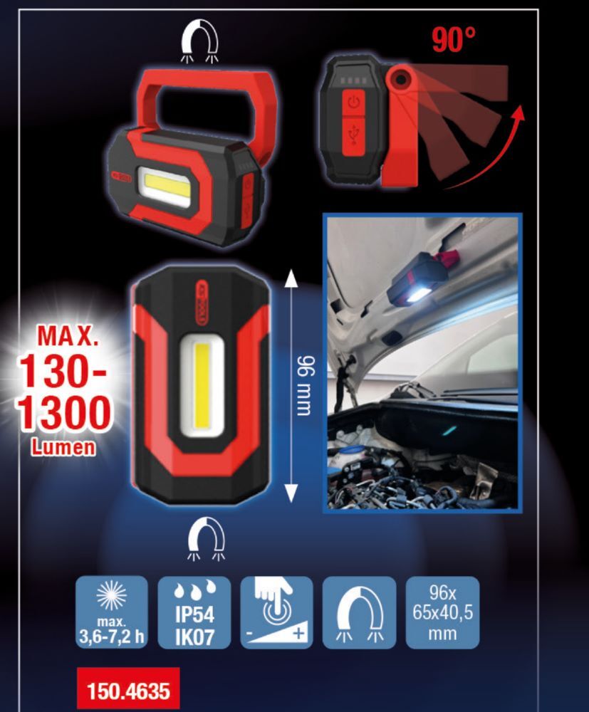 KS Tools Mini Arbeitsleuchte e QiUltimate BEAM 1300 Lumen Produktbild KS Tools Mini Arbeitsleuchte e QiUltimate BEAM 1300 Lumen bild 2