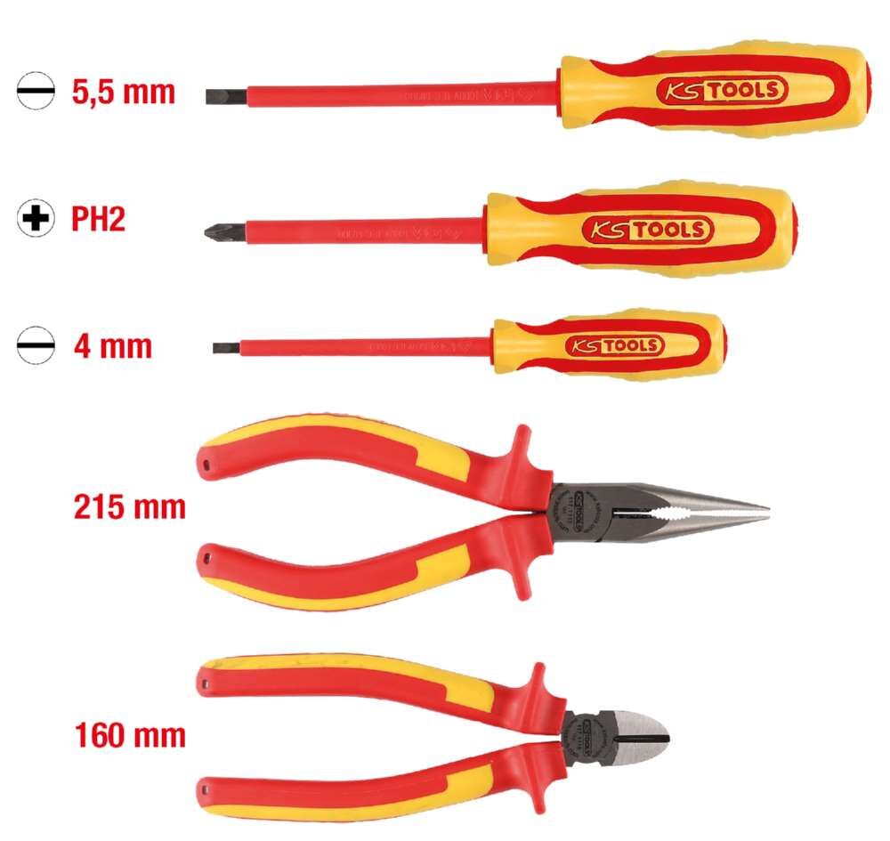 KS Tools ERGOTORQUE VDE Zangen- und Schraubendreher-Satz 5 Teile Variante 1 Produktbild KS Tools ERGOTORQUE VDE Zangen- und Schraubendreher-Satz 5 Teile Variante 1 bild 2