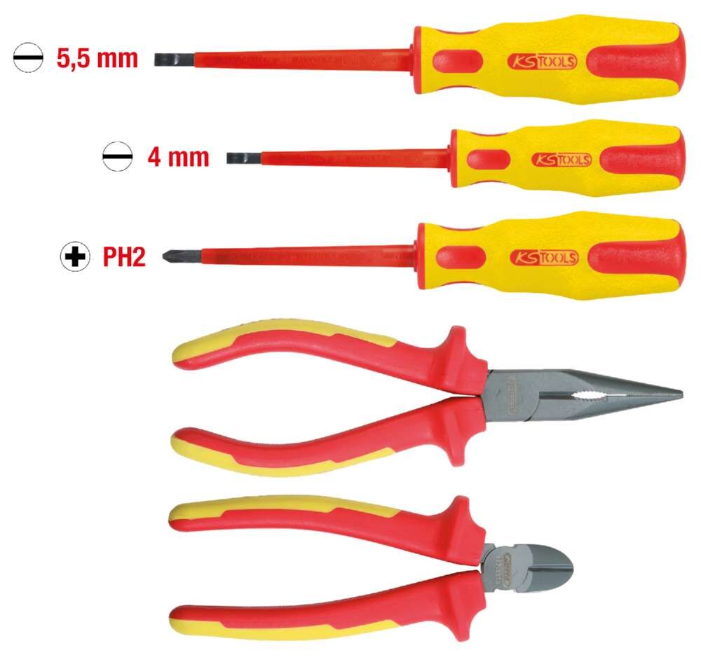 KS Tools ERGOTORQUE VDE Zangen- und Schraubendreher-Satz 5 Teile Variante 1 Produktbild KS Tools ERGOTORQUE VDE Zangen- und Schraubendreher-Satz 5 Teile Variante 1 bild 3