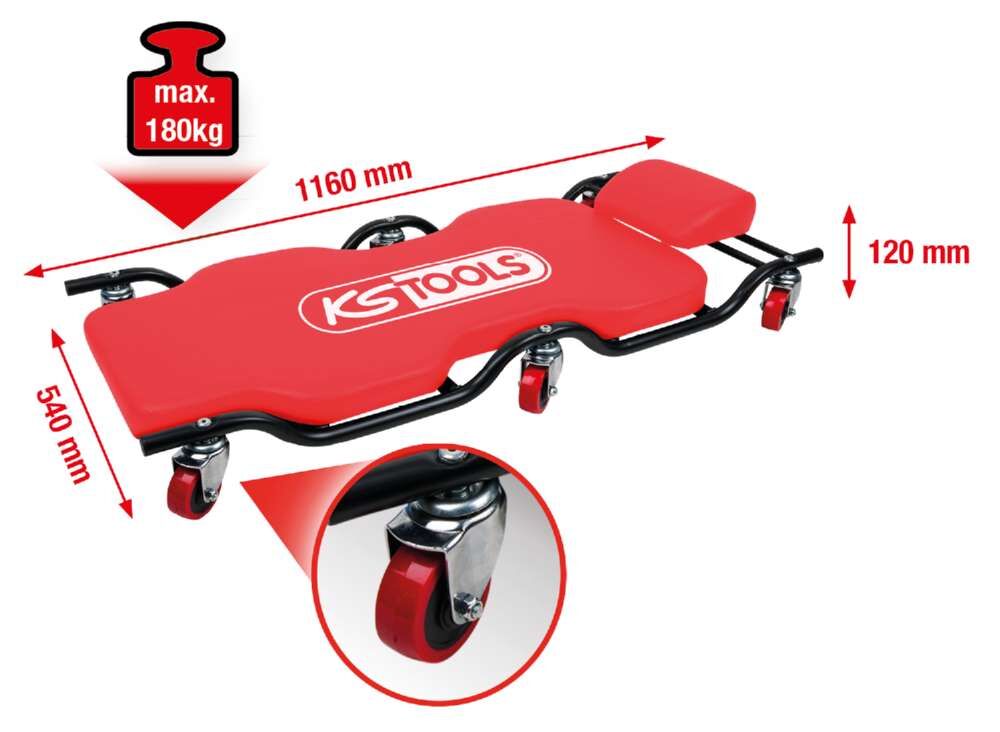 KS Tools Fahrbare Liege 1160x540mm Produktbild KS Tools Fahrbare Liege 1160x540mm bild 5