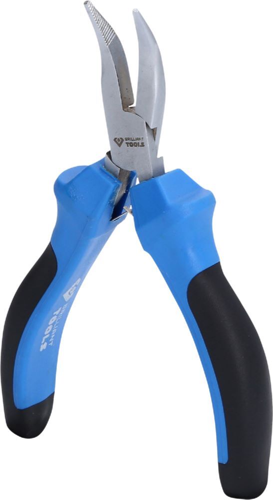 Brilliant Tools Feinmechanik Flachrundzange gebogen Gesamtlänge 115 mm Produktbild Brilliant Tools Feinmechanik Flachrundzange gebogen Gesamtlänge 115 mm