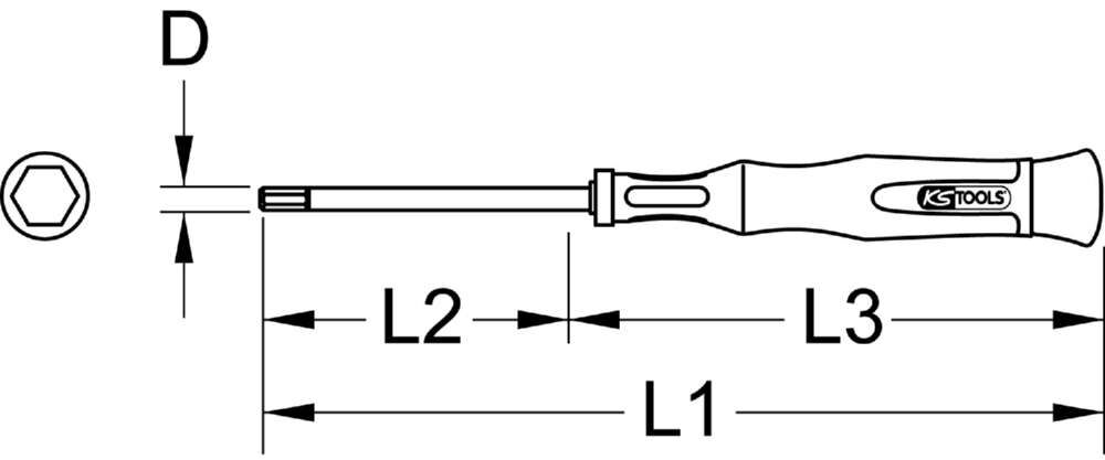 KS Tools Feinmechanik Schraubendreher Innensechskant 1,3 mm Produktbild KS Tools Feinmechanik Schraubendreher Innensechskant 1,3 mm bild 2
