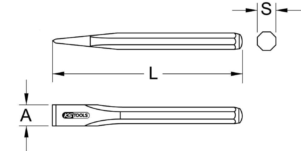 KS Tools Flachmeißel 400x25mm Produktbild KS Tools Flachmeißel 400x25mm bild 2