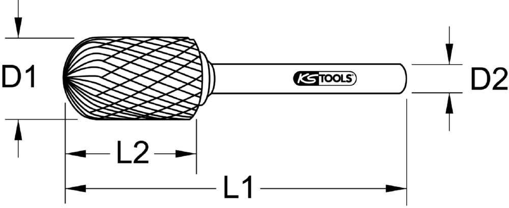 KS Tools Frässtift Walzenrund 12 mm Produktbild KS Tools Frässtift Walzenrund 12 mm bild 2
