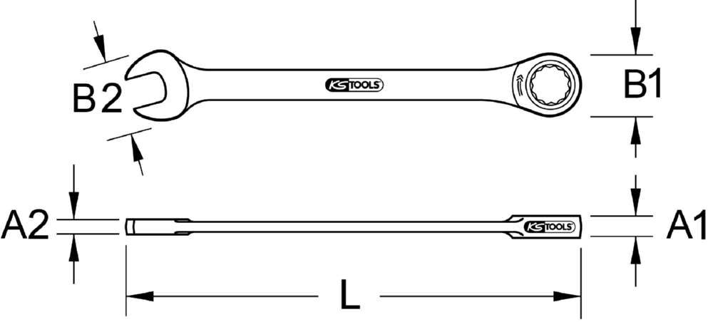 KS Tools GEARplus Ratschenringmaulschlüssel Schlüsselweite 36 mm Produktbild KS Tools GEARplus Ratschenringmaulschlüssel Schlüsselweite 36 mm bild 2