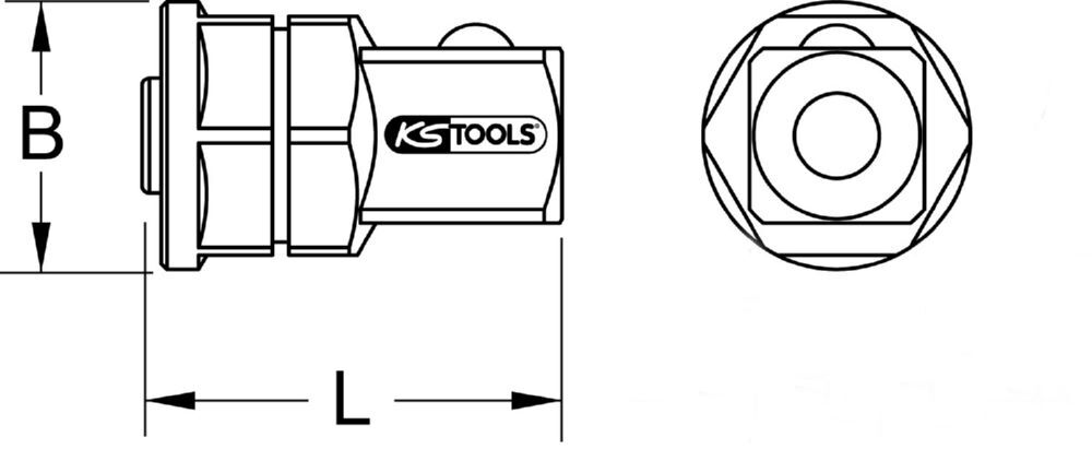 Produktbild KS Tools Stecknuss Adapter GEARplus 3/8 Zoll x 1/2 Zoll