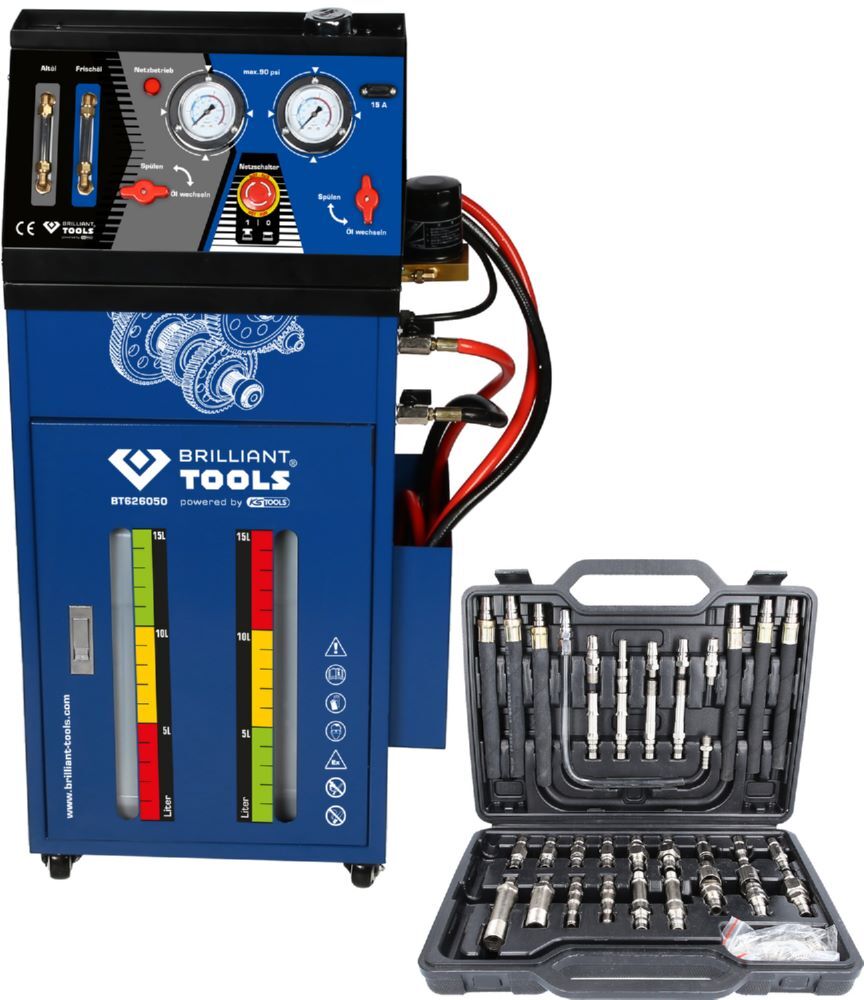 Brilliant Tools Getriebespülgerät für Automatikgetriebe inklusive Adaptersatz 35 teilig Produktbild Brilliant Tools Getriebespülgerät für Automatikgetriebe inklusive Adaptersatz 35 teilig