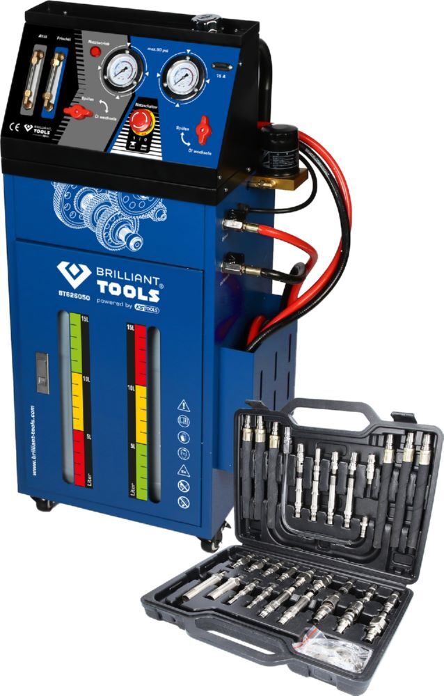 Brilliant Tools Getriebespülgerät für Automatikgetriebe inklusive Adaptersatz 35 teilig Produktbild Brilliant Tools Getriebespülgerät für Automatikgetriebe inklusive Adaptersatz 35 teilig bild 2