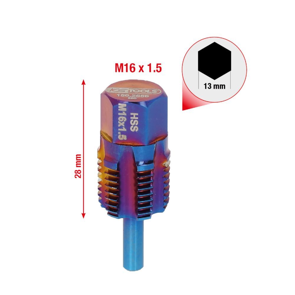 Produktbild Gewindeschneider mit Führungsbolzen für Temperatursensoren, M16x1,5 bild 2