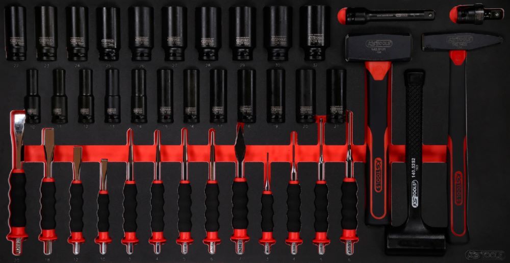Produktbild KS Tools Hammer Meißel und Kraft Stecknuss Satz 1.1/3 Systemeinlage