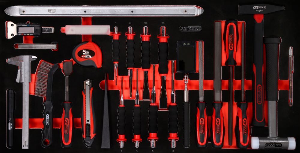 Produktbild KS Tools Hammer Meißel und Messwerkzeug Satz Einlage L 36 teilig