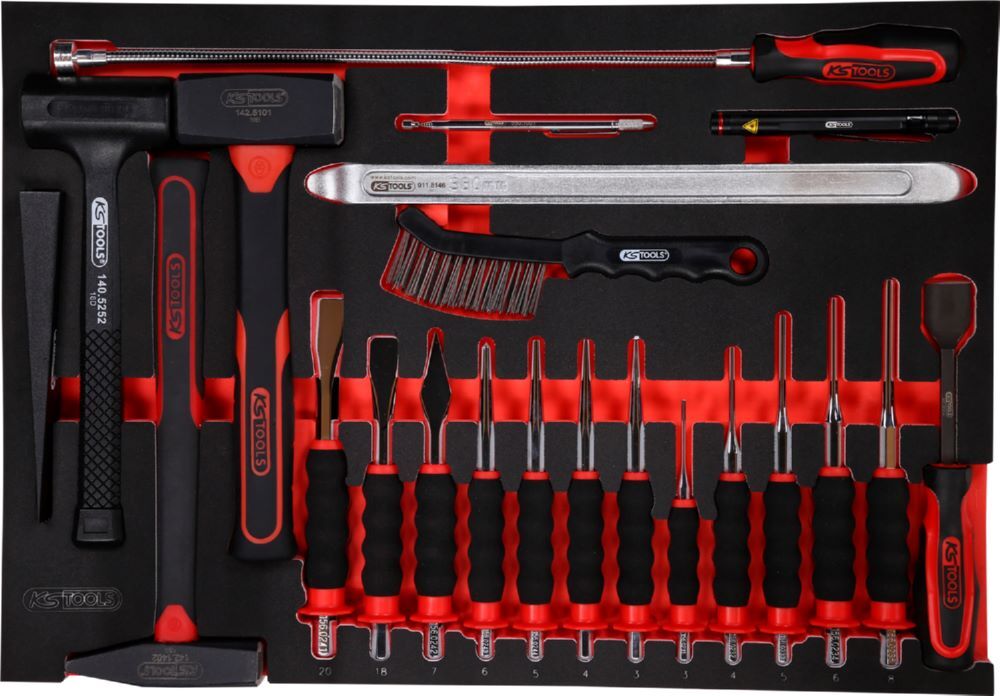Produktbild KS Tools Hammer und Meißel Satz 1/1 Systemeinlage 22 teilig