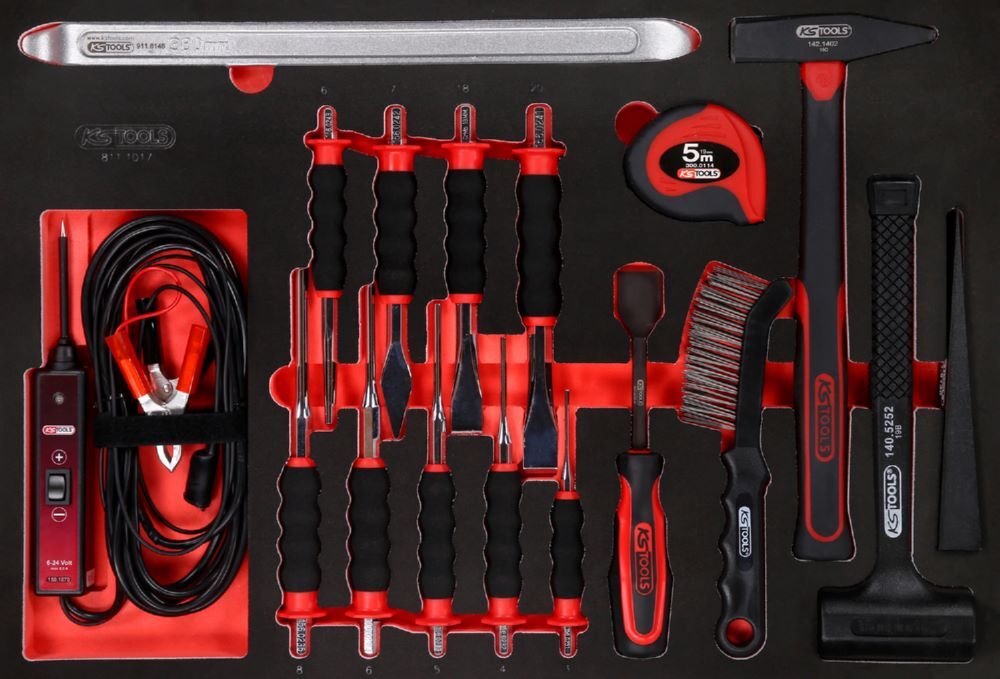 Produktbild KS Tools Hammer und Meißel Satz Einlagegröße M 17 teilig