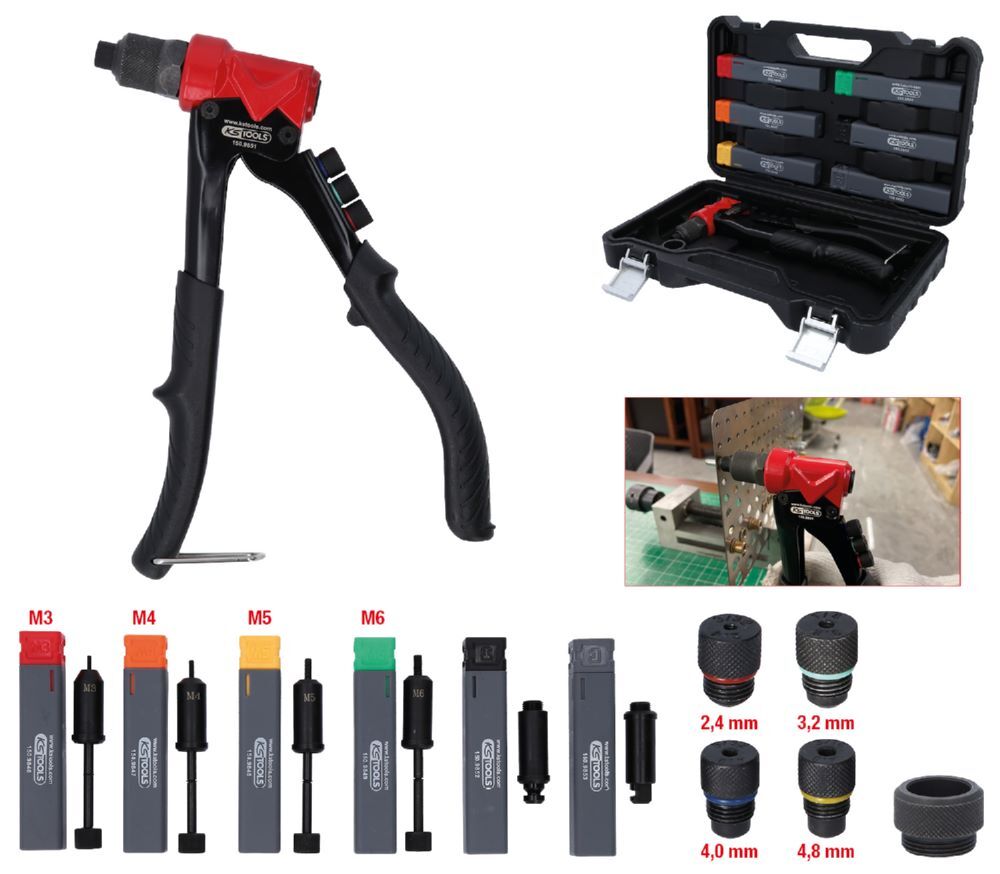 Produktbild KS Tools 3 in 1 Handnietzangen-Satz 12 teilig