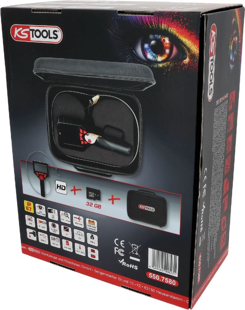 Produktbild HD-Videoskop-Satz mit Ø 3,9 mm 720° und 0° HD Frontkamera-Sonde, flexible PVC Hü bild 8