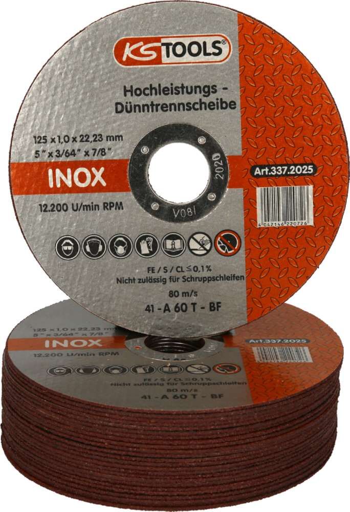 KS Tools Dünntrennscheibe Hochleistungsscheibe Durchmesser 125 mm 1 mm stark Produktbild KS Tools Dünntrennscheibe Hochleistungsscheibe Durchmesser 125 mm 1 mm stark