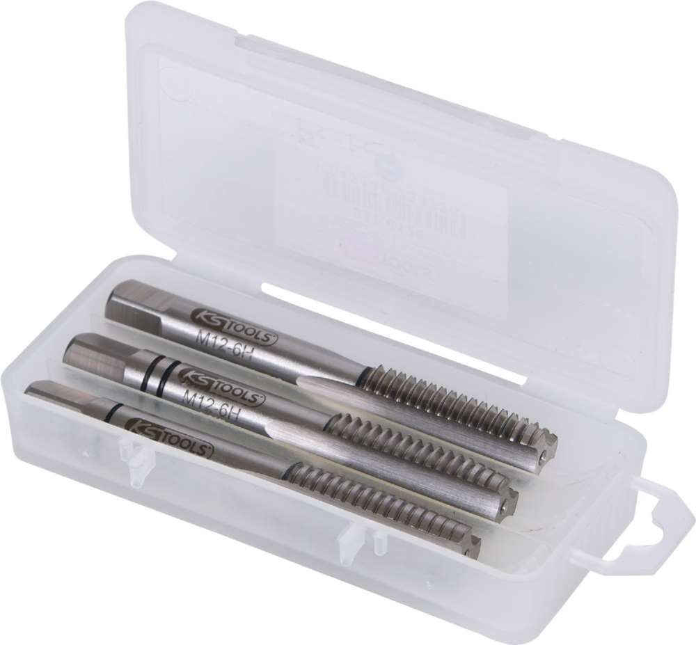 KS Tools HSS Handgewindebohrersatz M12x1,75 3 Teile Produktbild KS Tools HSS Handgewindebohrersatz M12x1,75 3 Teile bild 2