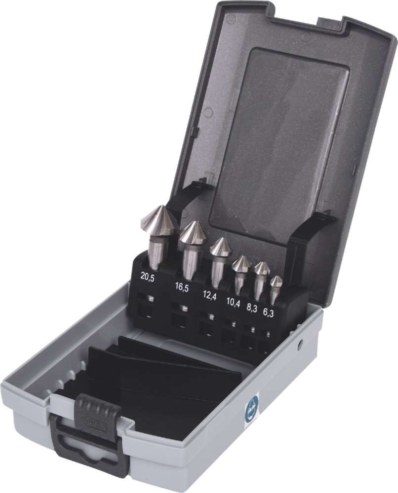 KS Tools HSS Co5 Kegelsenker Entgratsenker Satz in Kunststoffkassette 6 Teile Produktbild KS Tools HSS Co5 Kegelsenker Entgratsenker Satz in Kunststoffkassette 6 Teile