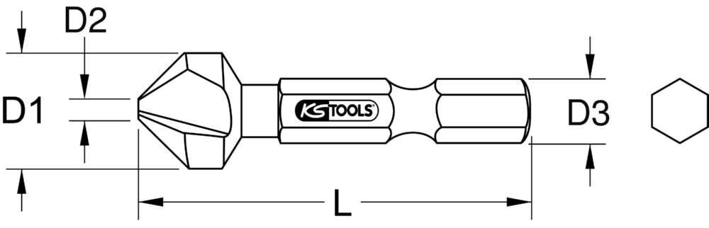 KS Tools HSS Co Kegelsenker Entgratsenker Bit 1/4 Zoll 90 Grad 6,3 mm Produktbild KS Tools HSS Co Kegelsenker Entgratsenker Bit 1/4 Zoll 90 Grad 6,3 mm bild 2